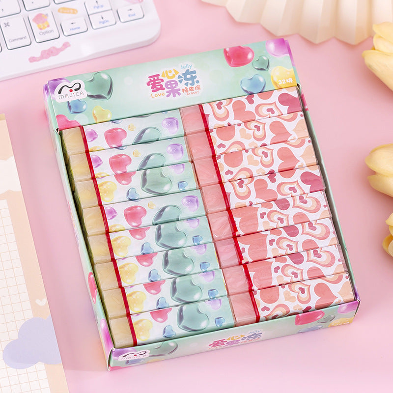 Wholesale 32pcs/box Cute Jelly Sandwich PVC Eraser